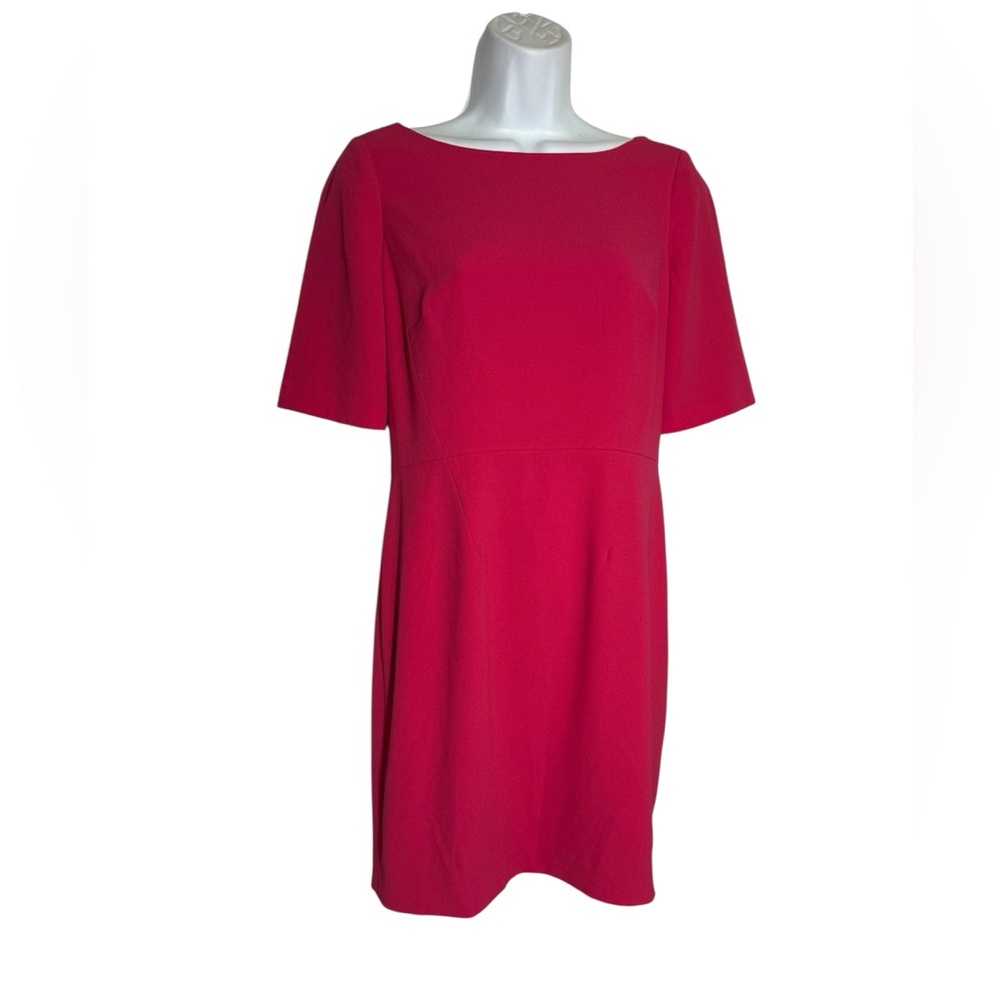 ANN Taylor Dress Size‎ 6 Petite Bright Hot Pink  Solid Sheath Dress PERFECT 🩷🩷